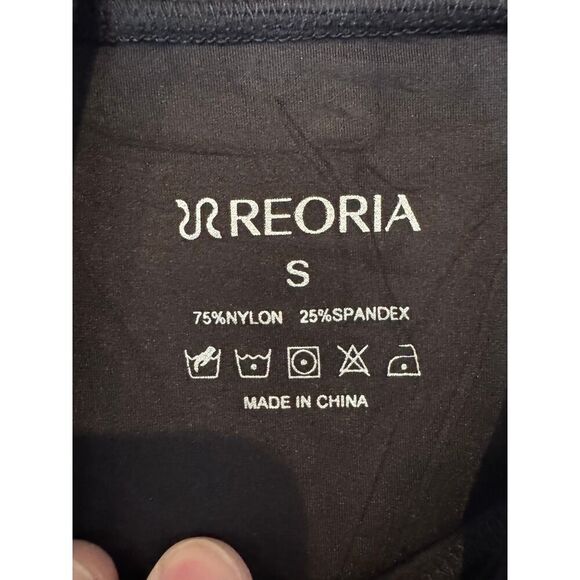 Reoria Nylon Mock Neck Long Sleeves Bodysuit Size Small Black - Picture 6 of 6